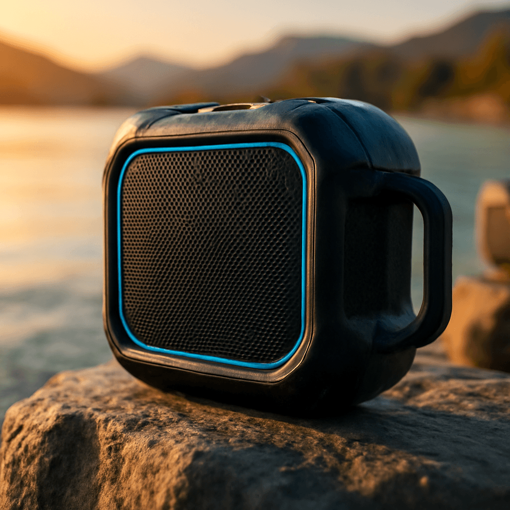 Alto-falante Bluetooth resistente que oferece som potente e autonomia para atividades ao ar livre