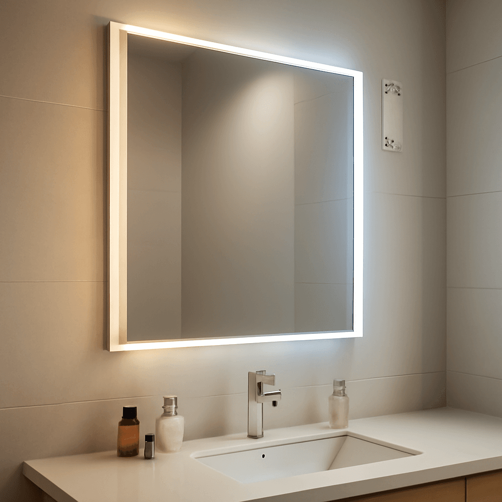 Espelho com iluminação LED ajustável que moderniza e facilita o cuidado diário