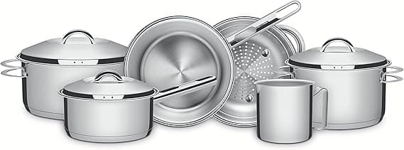Conjunto Tramontina Solar 6 Peças em Aço Inox com Fundo Triplo