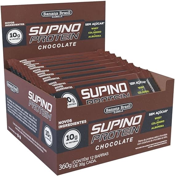 Banana Brasil Barra Supino Protein Chocolate 12x30g R$44,44 com 10%
