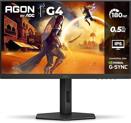 AOC G4 27” Gamer: 180 Hz, 0,5 ms, ajuste de altura – R$ 888,48