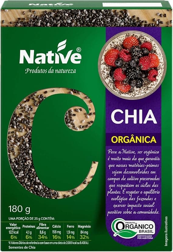 Chia Orgânica Native 180 g — R$17,92 na Amazon com frete grátis
