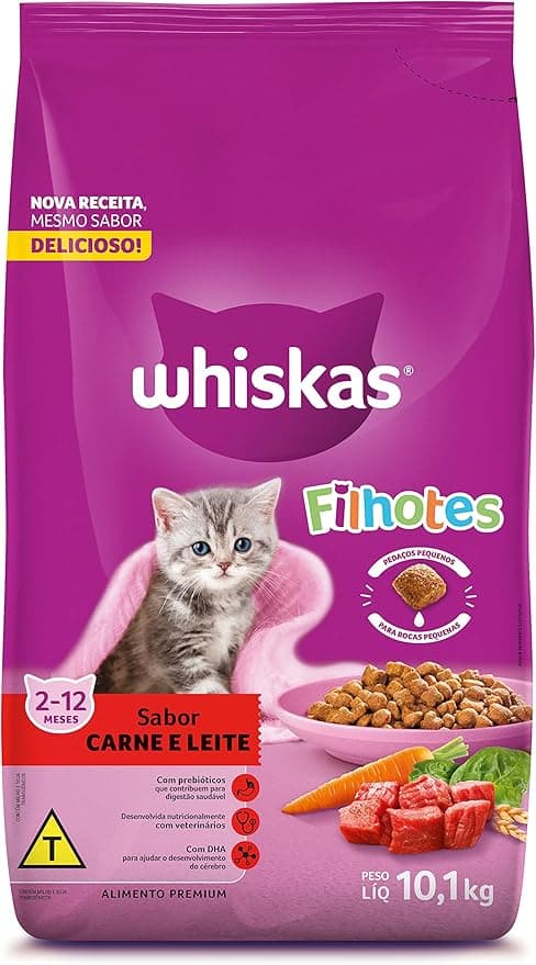 Whiskas para filhotes (10,1 kg) por R$143,91 com frete grátis