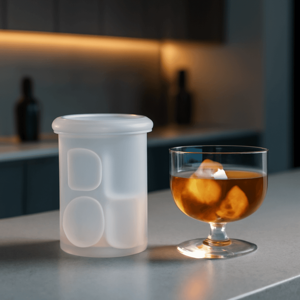 Molde de gelo cilíndrico que mantém bebidas geladas e saborosas no dia a dia