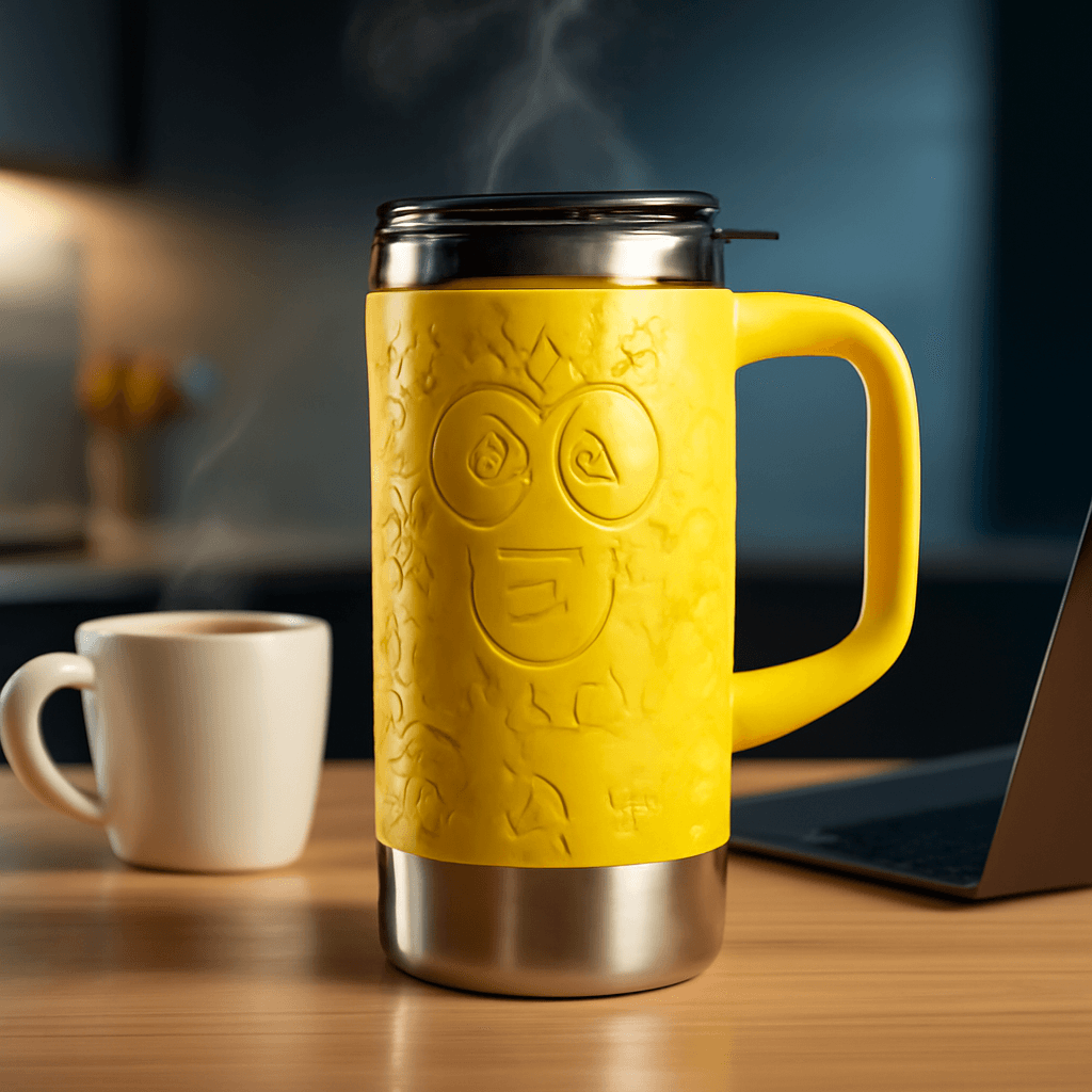 Canecão térmico Bob Esponja que mantém bebidas na temperatura ideal no dia a dia