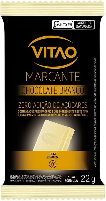Vitao Chocolate Branco Zero Açúcar: 48 unidades por R$5,45 na Amazon