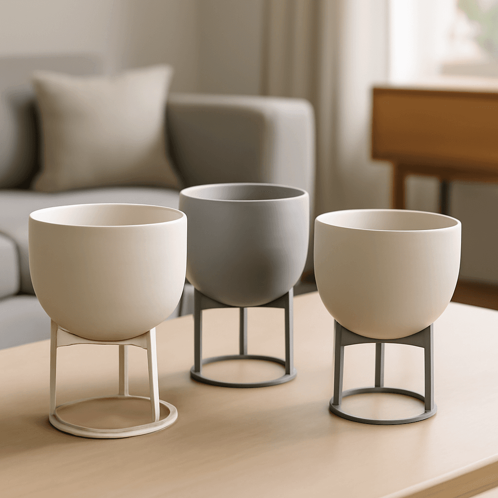 Trio de vasos cachepot que organiza e valoriza a decoração de ambientes pequenos