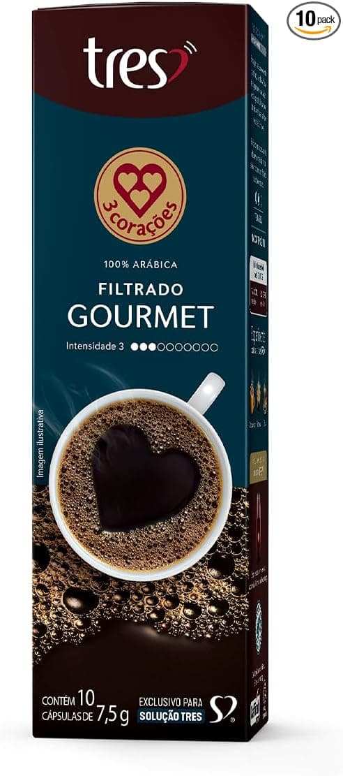 Cápsulas Gourmet TRES 3 Corações, 10 unid por R$22,95 com frete Prime