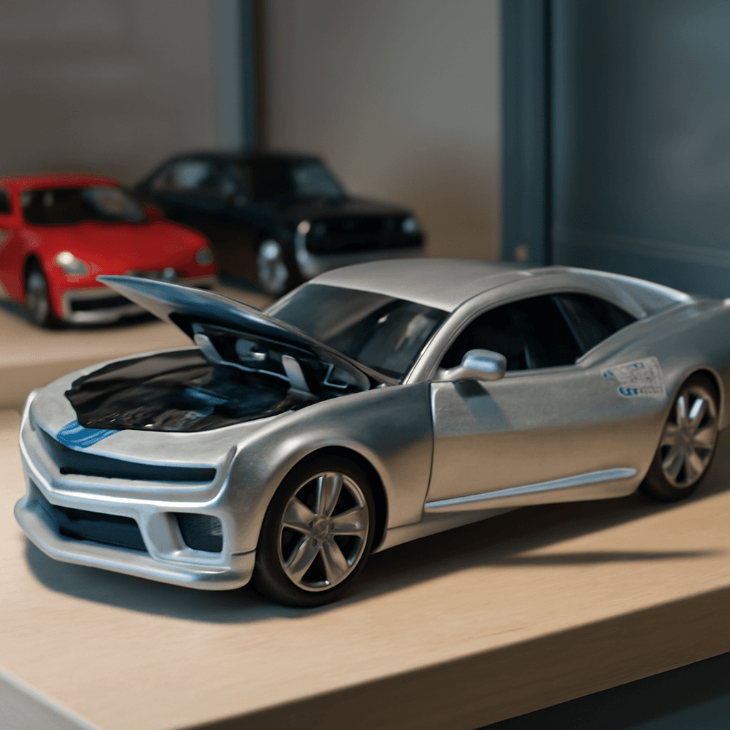 Miniatura de Camaro em metal com detalhes realistas para colecionar e decorar