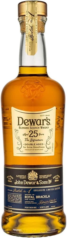 Dewar’s 25 anos 750ml: oferta Amazon por R$1.249,90 e R$1.666,53/L