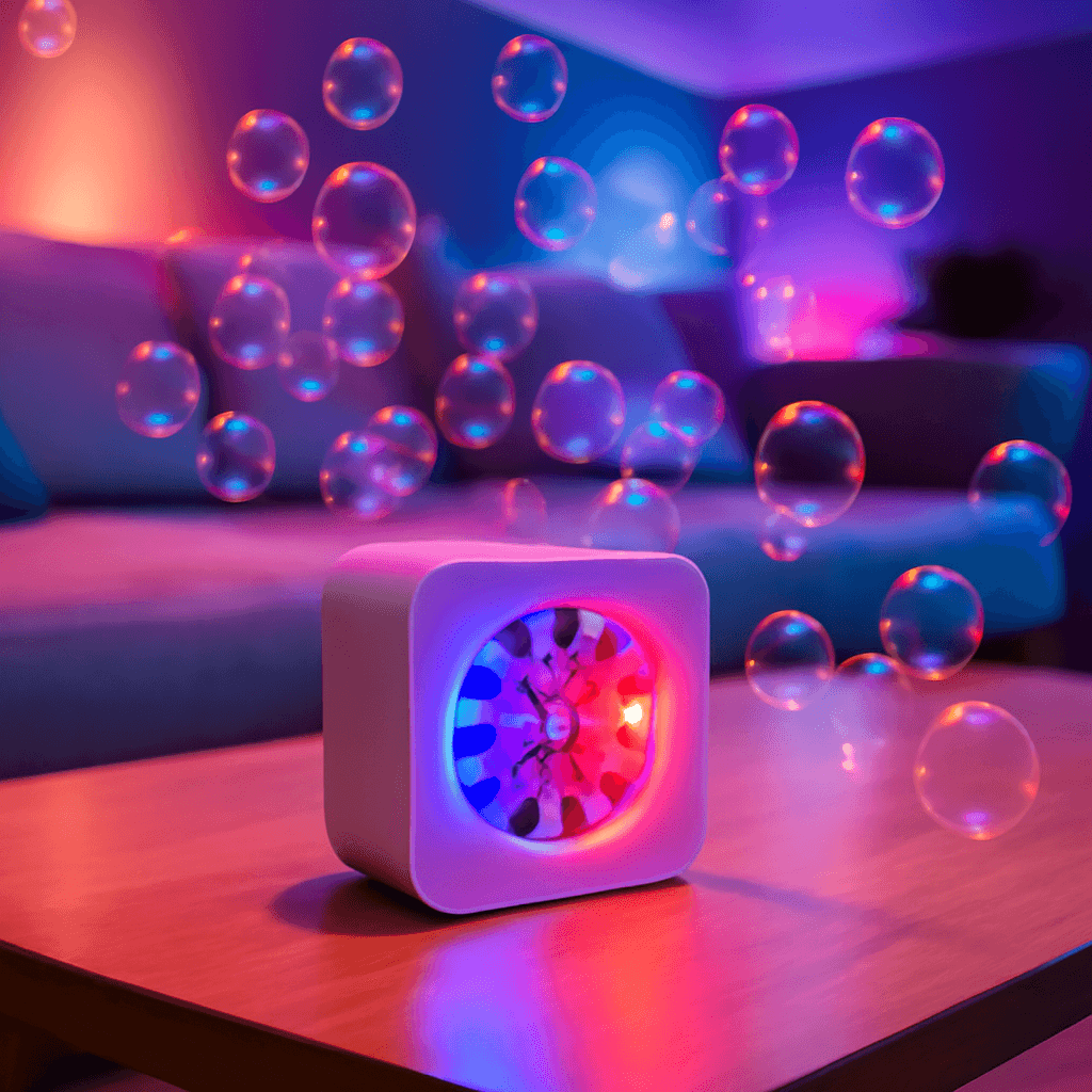 máquina lança bolha automática que anima festas e momentos em casa