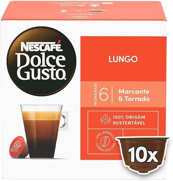 Dolce Gusto Nescafé Lungo: 10 cápsulas a R$20,79 com frete grátis