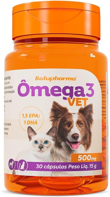 Omega 3 Vet 500 mg BOTUPHARMA – 30 cápsulas por R$39,92 na Amazon