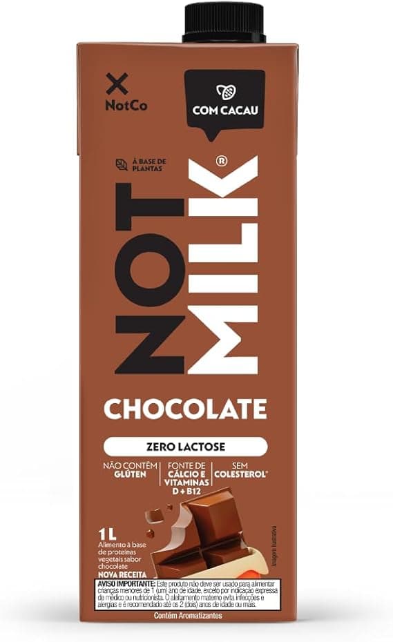 NotMilk Chocolate 1L: leite vegetal sabor chocolate por R$15,99 Amazon