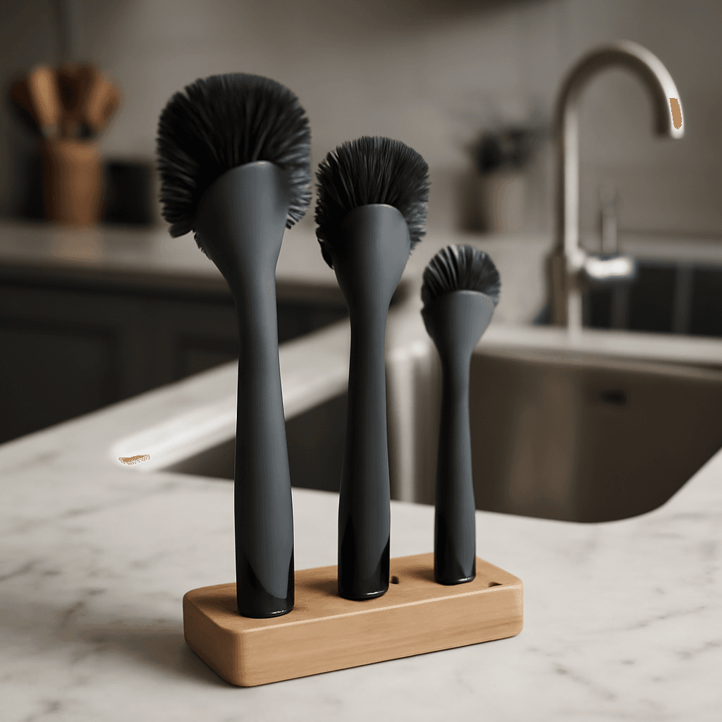 Conjunto de escovas para limpeza prática e eficiente na cozinha do dia a dia