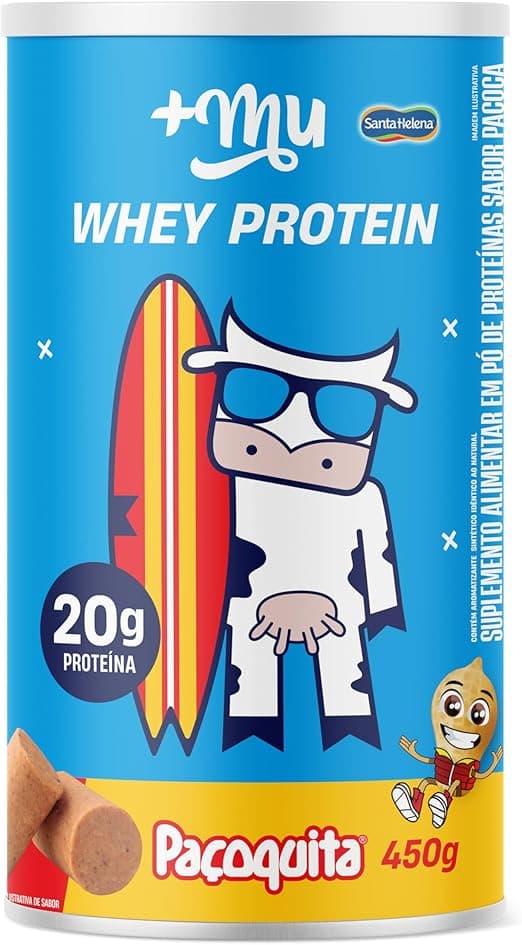 +Mu Whey Concentrado Paçoquita 450 g – 20 g por dose, 12 porções
