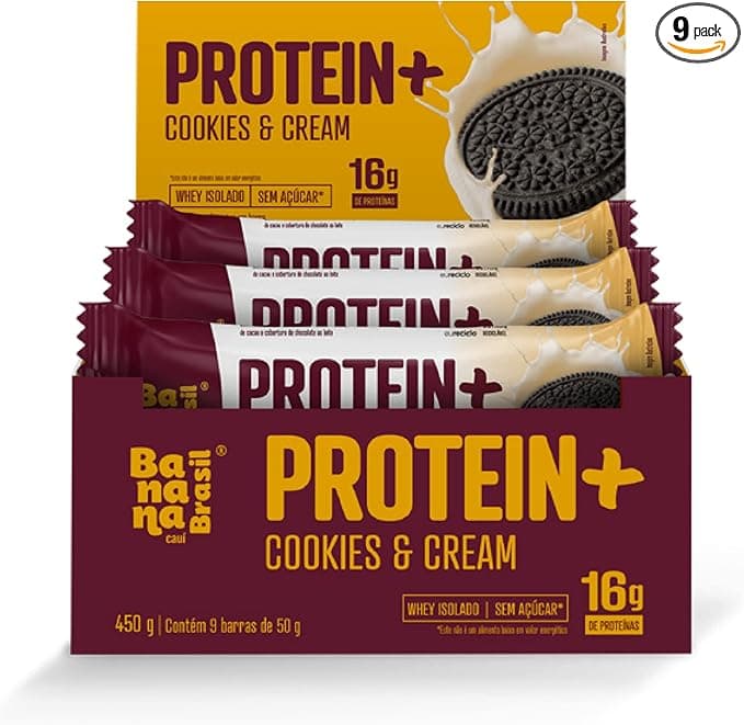 Banana Brasil Protein+ Barra Cookies e cream, 9 Unidades (450 g)