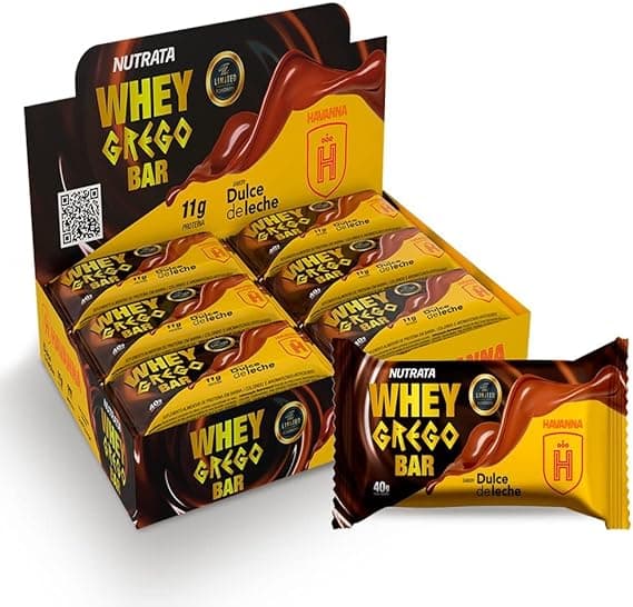 Whey Grego Bar Nutrata Havanna: 12 barras por R$69,90 com frete grátis