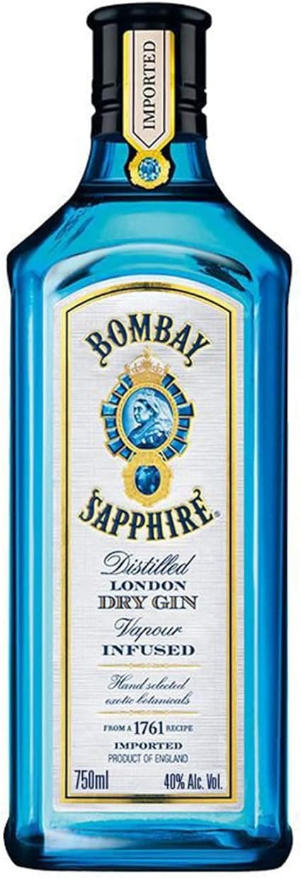 Bombay Sapphire 750ml a R$114,90: garrafa azul, infusão a vapor