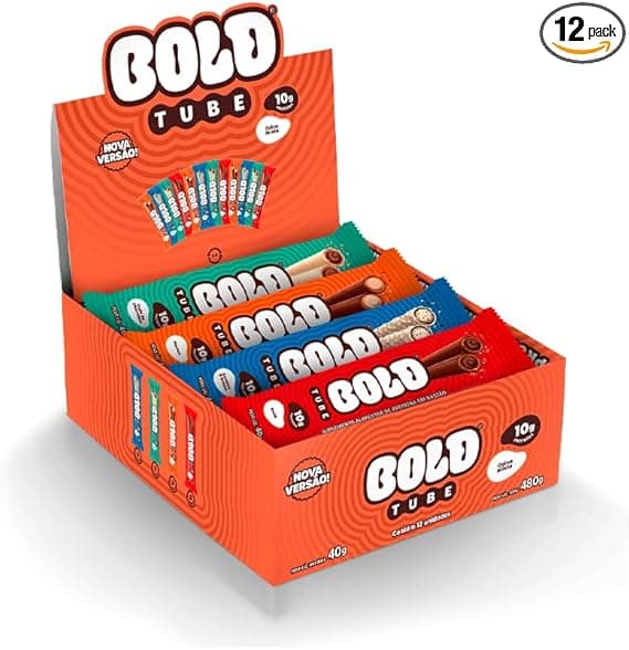 BOLD Tube Chocolate Proteico: 12 tubinhos de 10 g por R$99,00