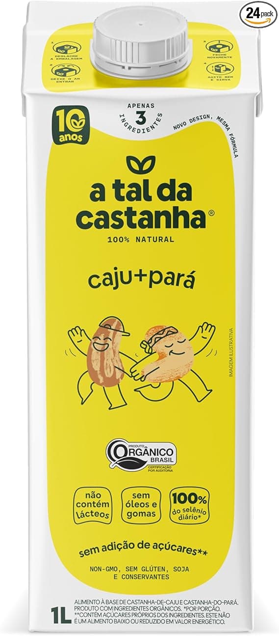 Bebida orgânica 1L Castanha Caju+Pará por R$21,90 com entrega grátis