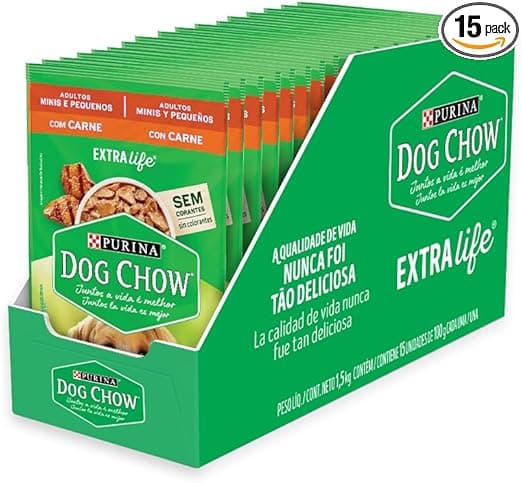 Purina Dog Chow Úmida para Cães Pequenos: 15 sachês 100 g por R$31,91