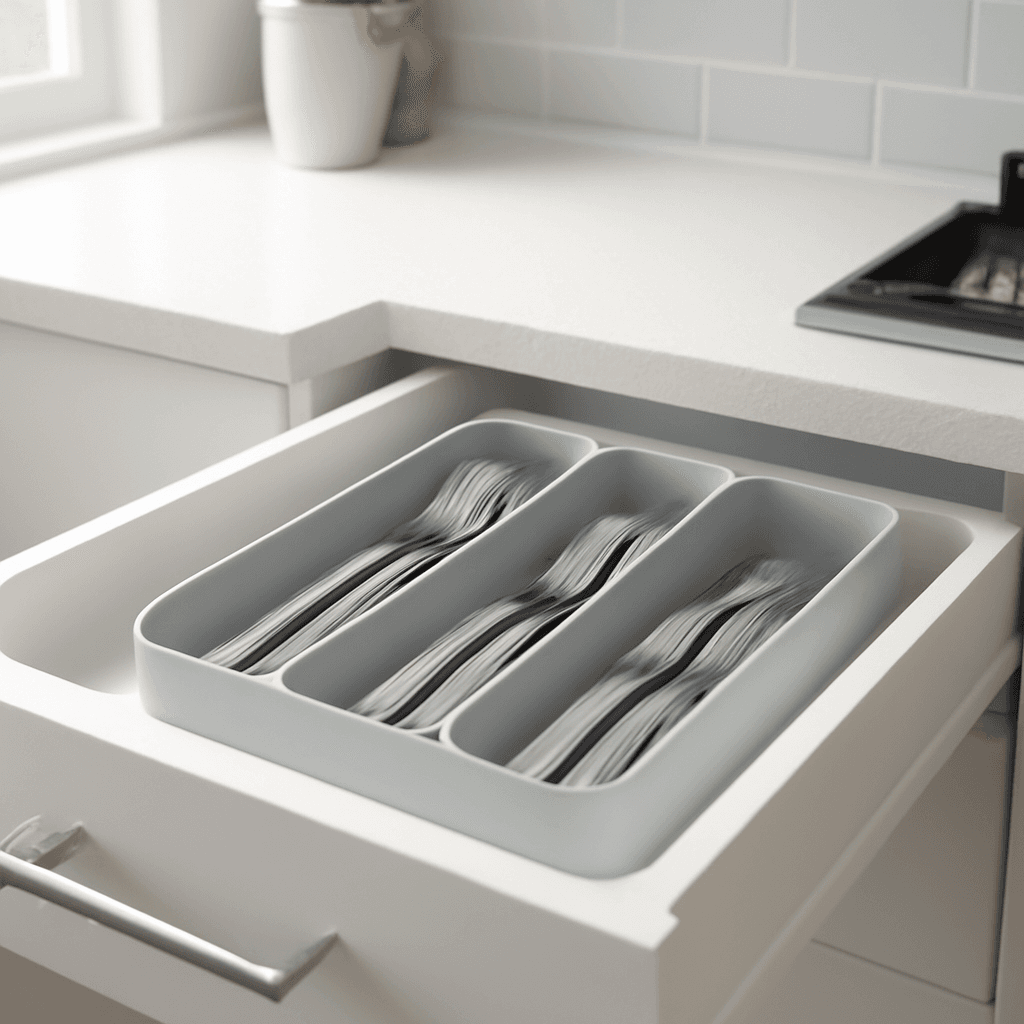 porta-talheres multifuncional que mantém a cozinha organizada e prática no dia a dia