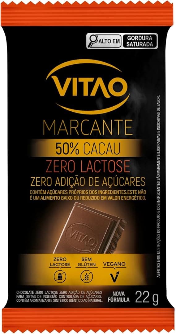 Vitao 50% Cacau: Chocolate Vegano Sem Lactose Zero Açúcar na Amazon