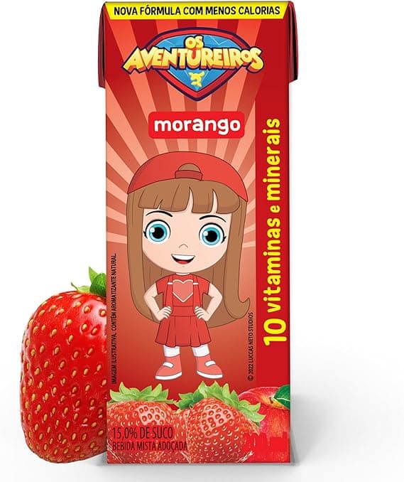 Néctar Aventureiros Morango 200 ml – R$2,49 Amazon, 10 vitaminas