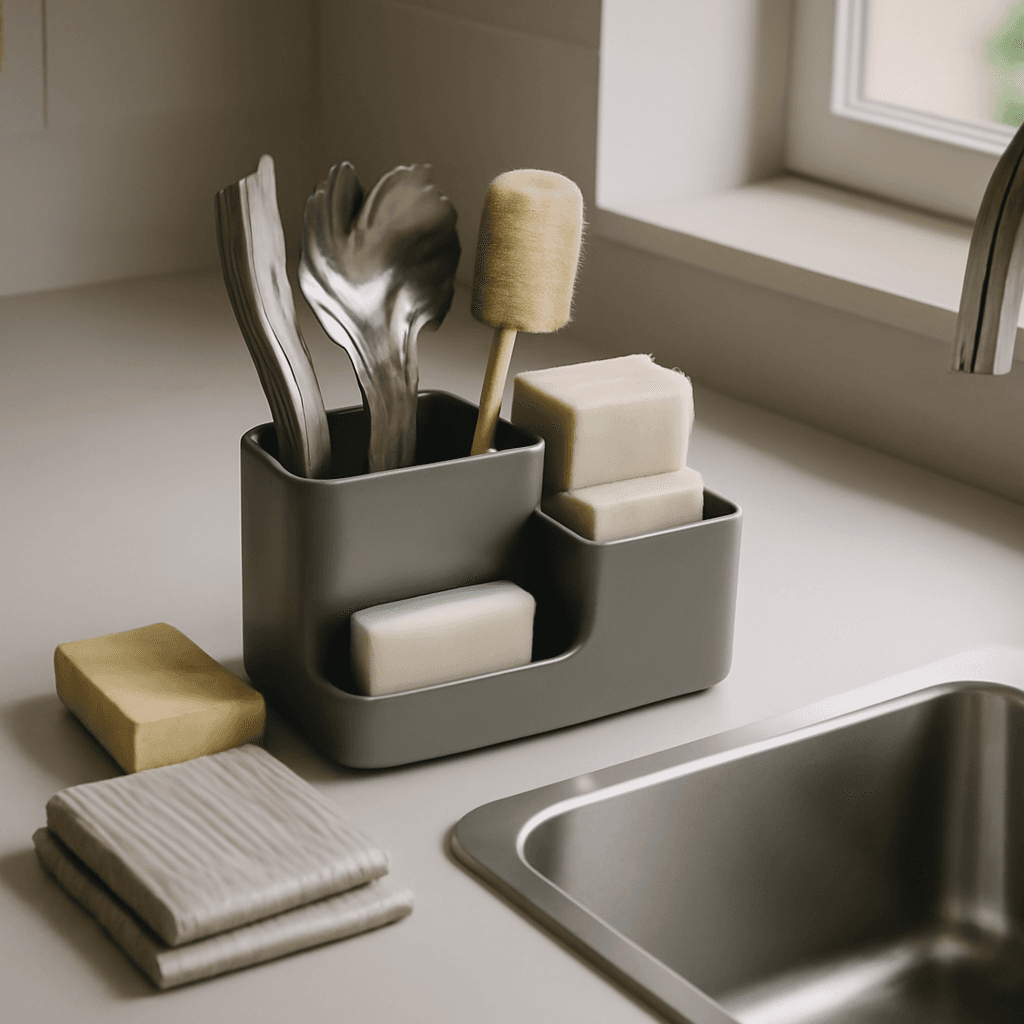 Organizador compacto que otimiza o espaço e facilita a rotina na cozinha