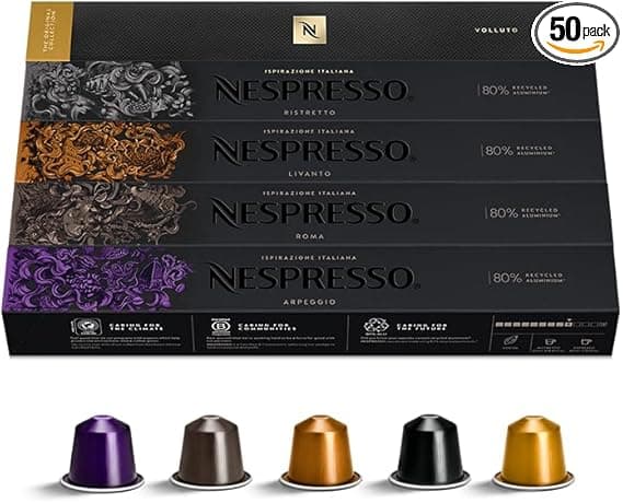 Cápsulas Original Nespresso Variadas: 50 por R$170, 5 sabores premium