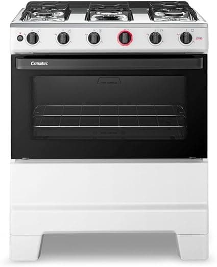 Fogão Esmaltec 5 Bocas com Mesa de Aço Inox Bivolt, R$ 683,14 à vista