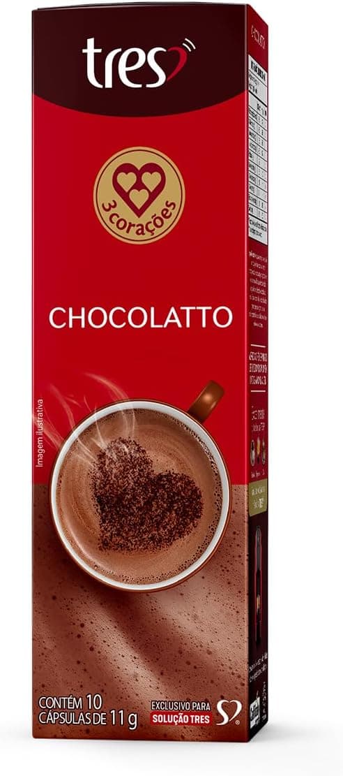 Cápsulas Chocolatto TRES 3 Corações: 10 por R$23,99 com frete grátis