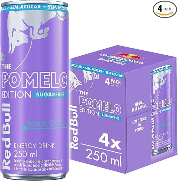 Red Bull Pomelo Edition Sem Açúcar: Pack 4 de 250 ml por R$28,90