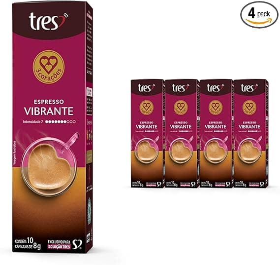 3 Corações: Espresso Vibrante TRES Pack 40 Cápsulas por R$81,24