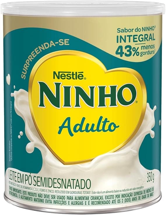 Leite Pó Semidesnatado Ninho Adulto 350 g com 43% menos gordura