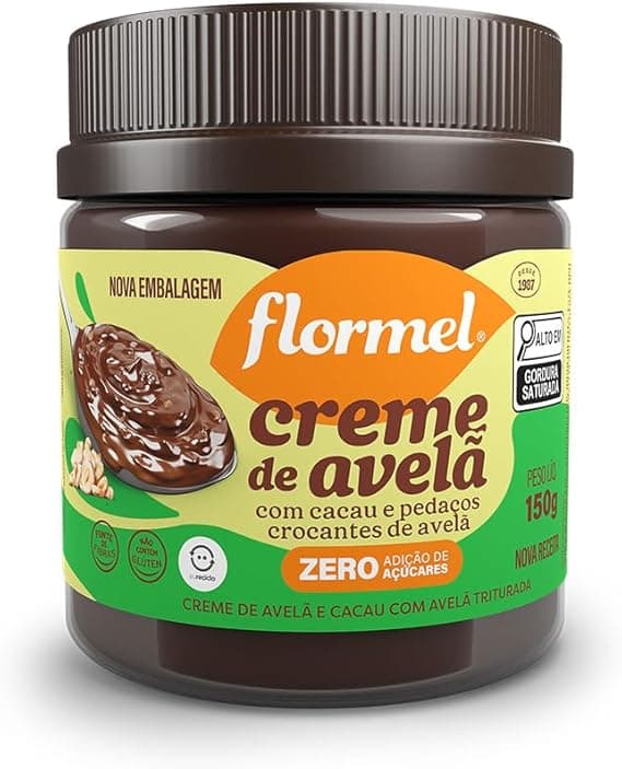 Creme de Avelã Crocante FLORMEL Zero Açúcar 150 g a R$20,99 na Amazon