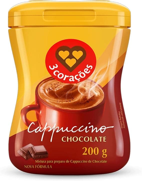 3 Corações Cappuccino Sabor Chocolate 200g: R$19,99 com frete grátis