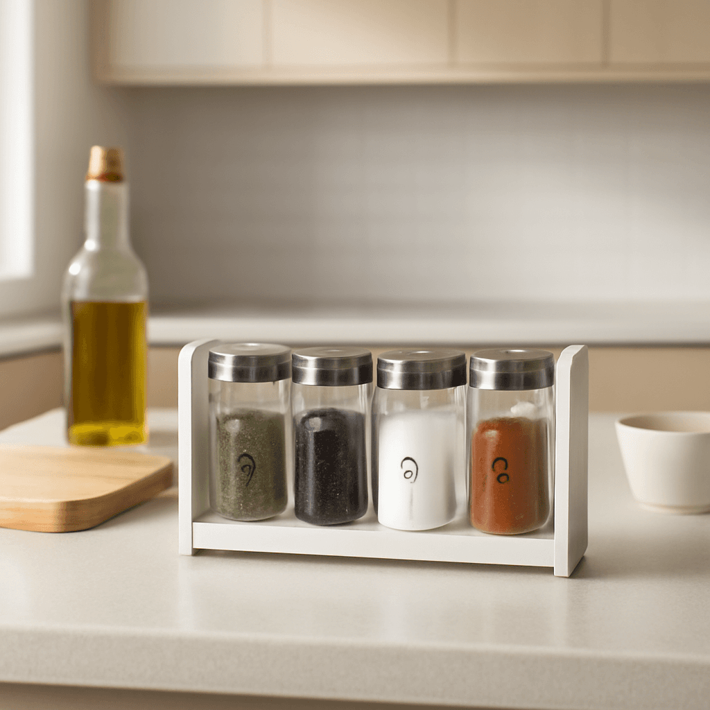Porta-temperos que organiza sua cozinha com praticidade e estilo para o dia a dia