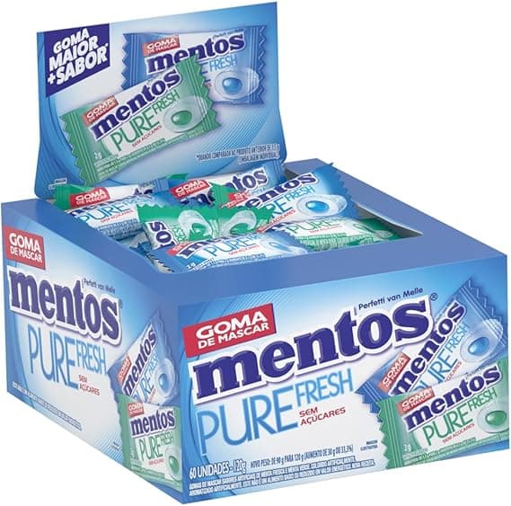 Mentos Pure Fresh Sem Açúcar, 60 Unidades: oferta Amazon por R$22,98