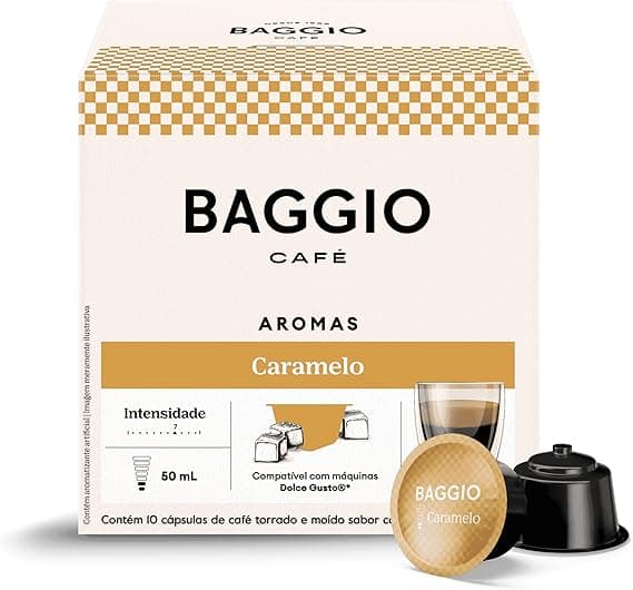 Baggio Aroma Caramelo: 10 cápsulas por R$ 20,90 na Amazon, Dolce Gusto