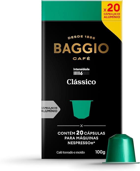 Baggio Café Clássico: 20 cápsulas por R$41, Nespresso (exceto Vertuo)