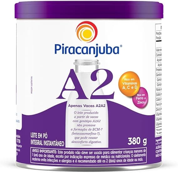 Piracanjuba Leite em Pó A2 380g: R$29,50 com 10% desconto recorrente