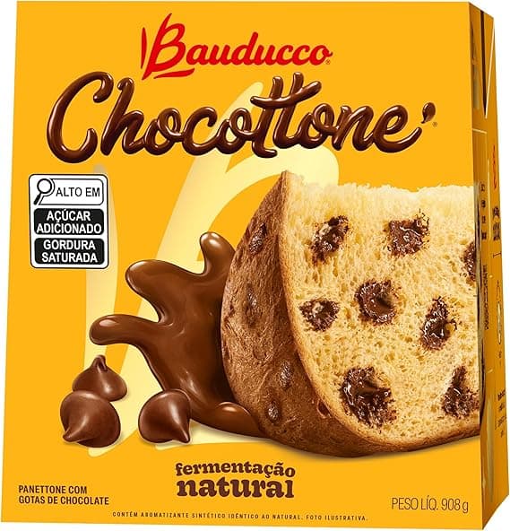 Chocottone Bauducco 908G com gotas de chocolate por R$49,99 na Amazon
