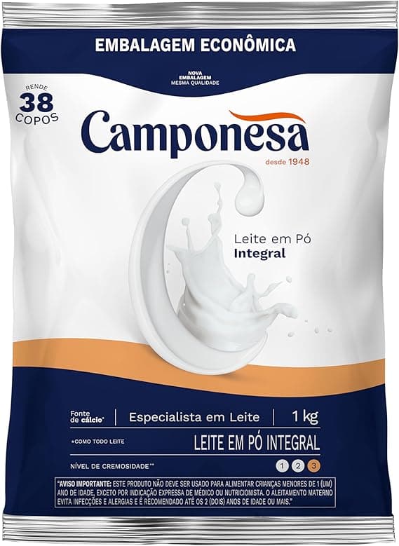 Leite Pó Camponesa Integral 1Kg a R$49,90 na Amazon com frete grátis