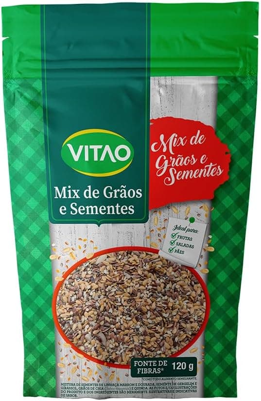 Vitao Mix de Grãos e Sementes: R$20,90 em 150 g; frete grátis Amazon