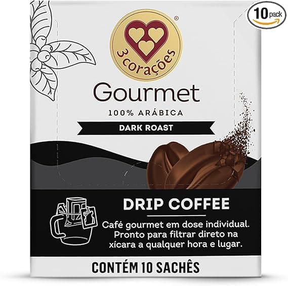 3 Corações Drip Coffee Gourmet Dark Roast por R$24,99 com frete grátis