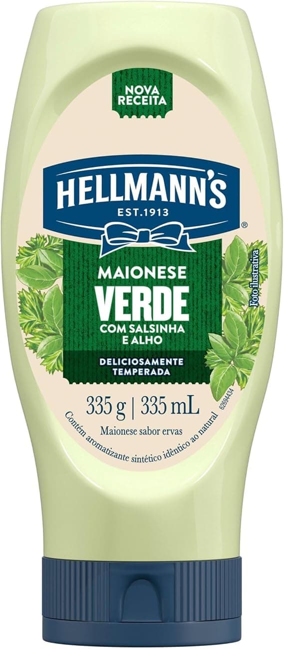 Hellmann’s Verde 335g: R$13,22 na Amazon; frete grátis acima de R$19
