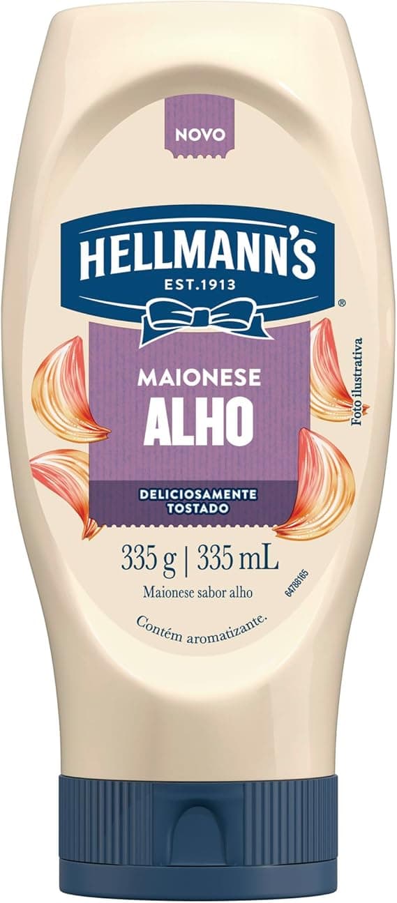 Hellmann’s Alho 335 g: sabor tostado, sem glúten, R$23,99 na Amazon