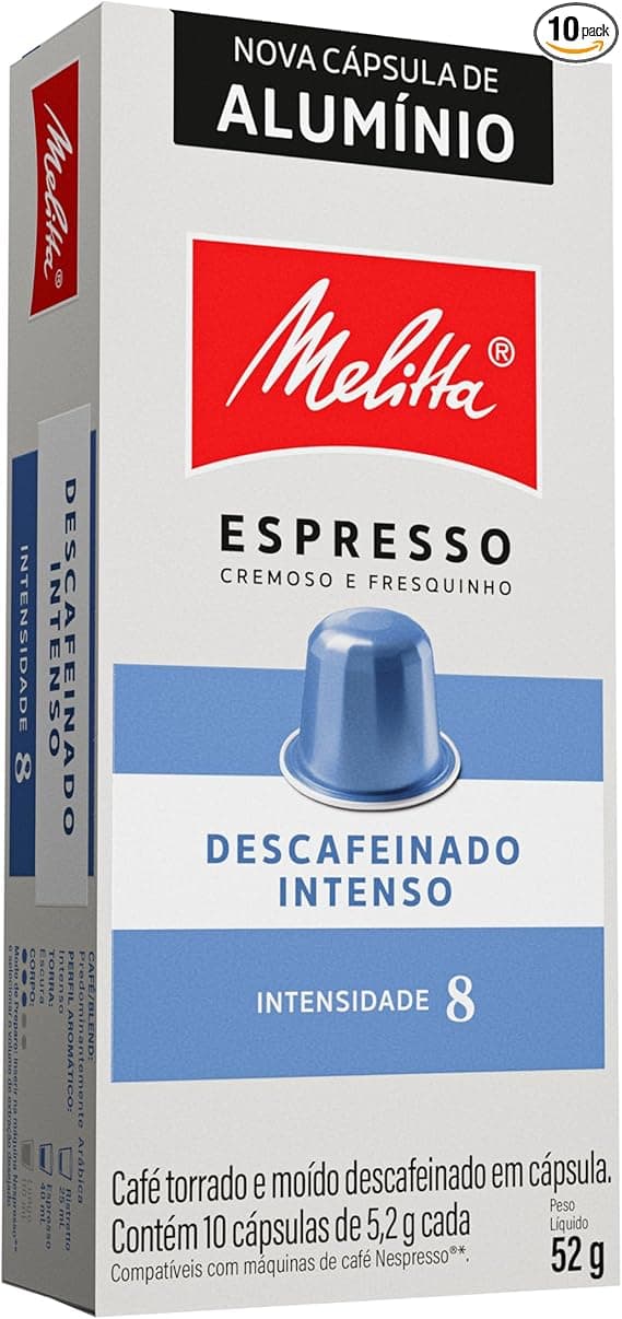 Melitta Descafeinado Intenso – cápsula 8, R$28,99; Nespresso compatível